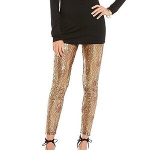 Gianni Bini Savannah Gold Sequin Leggings